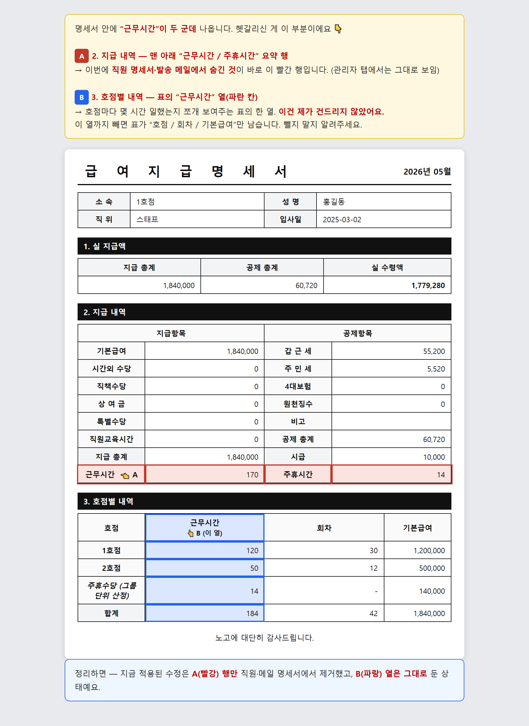 근무시간 산정